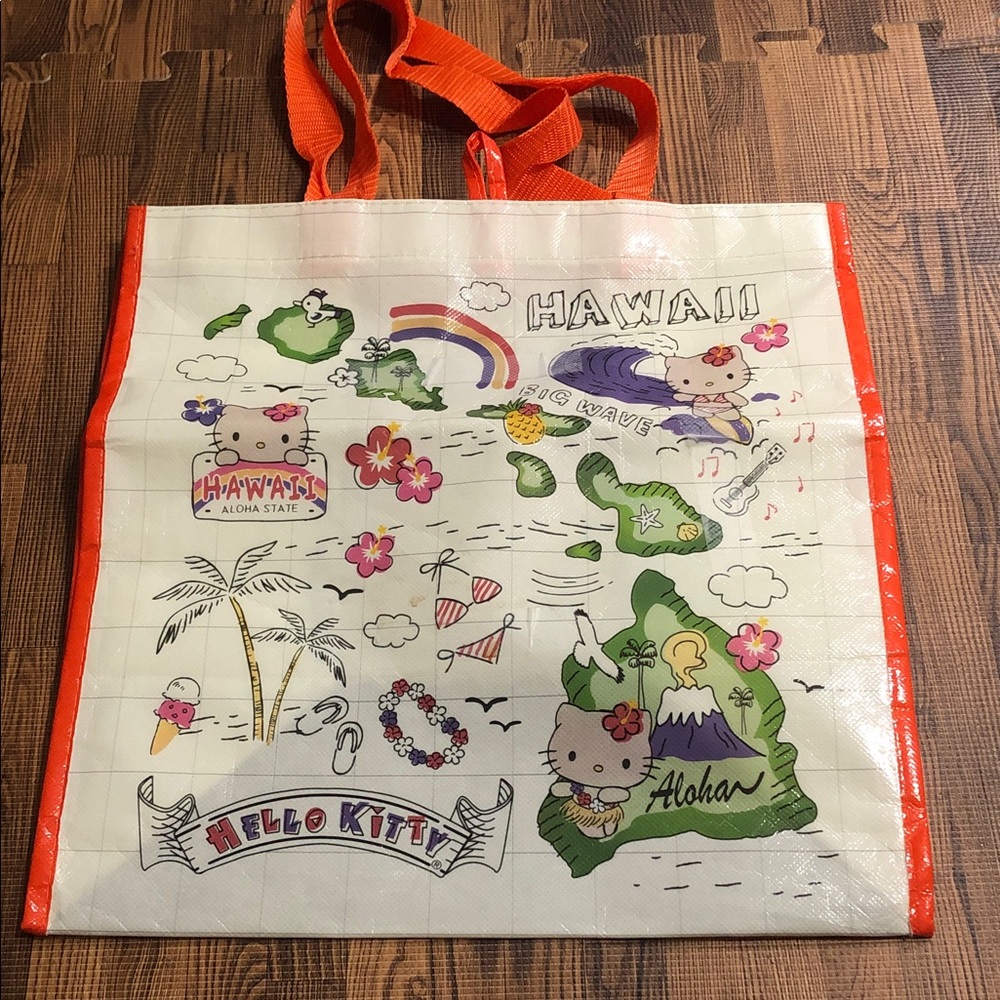 Hello Kitty Hawaii Tote in White and Orange